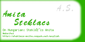 anita steklacs business card